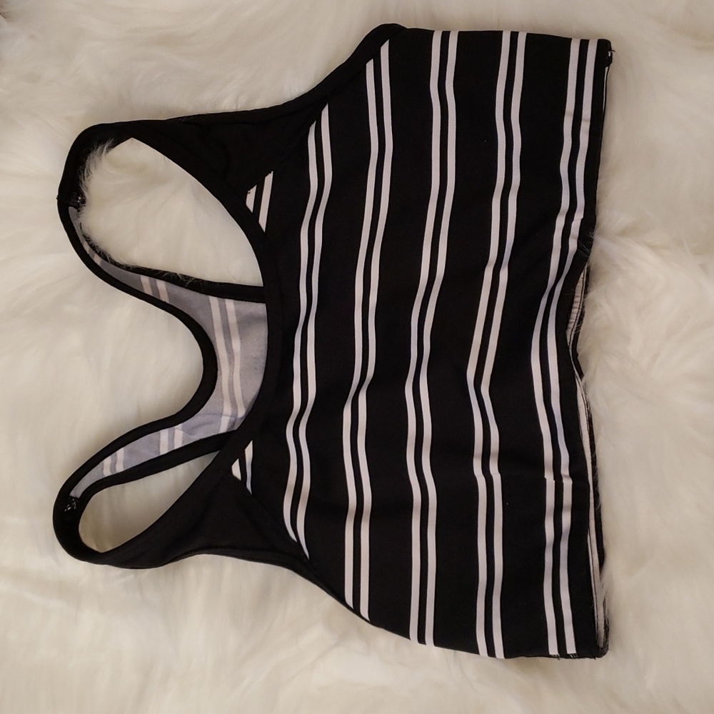 Pink Victoria's Secret Striped Ultimate Sports Bra